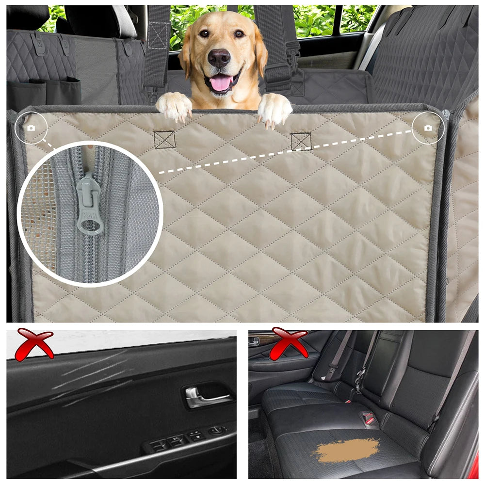 Dog Car Seat Cover – Waterproof Hammock Style Rear Seat Protector for Pets