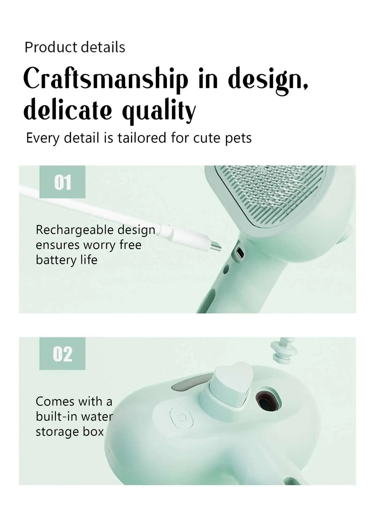 FurFree Steam Brush – 2-in-1 Pet Spray & Hair Removal Comb