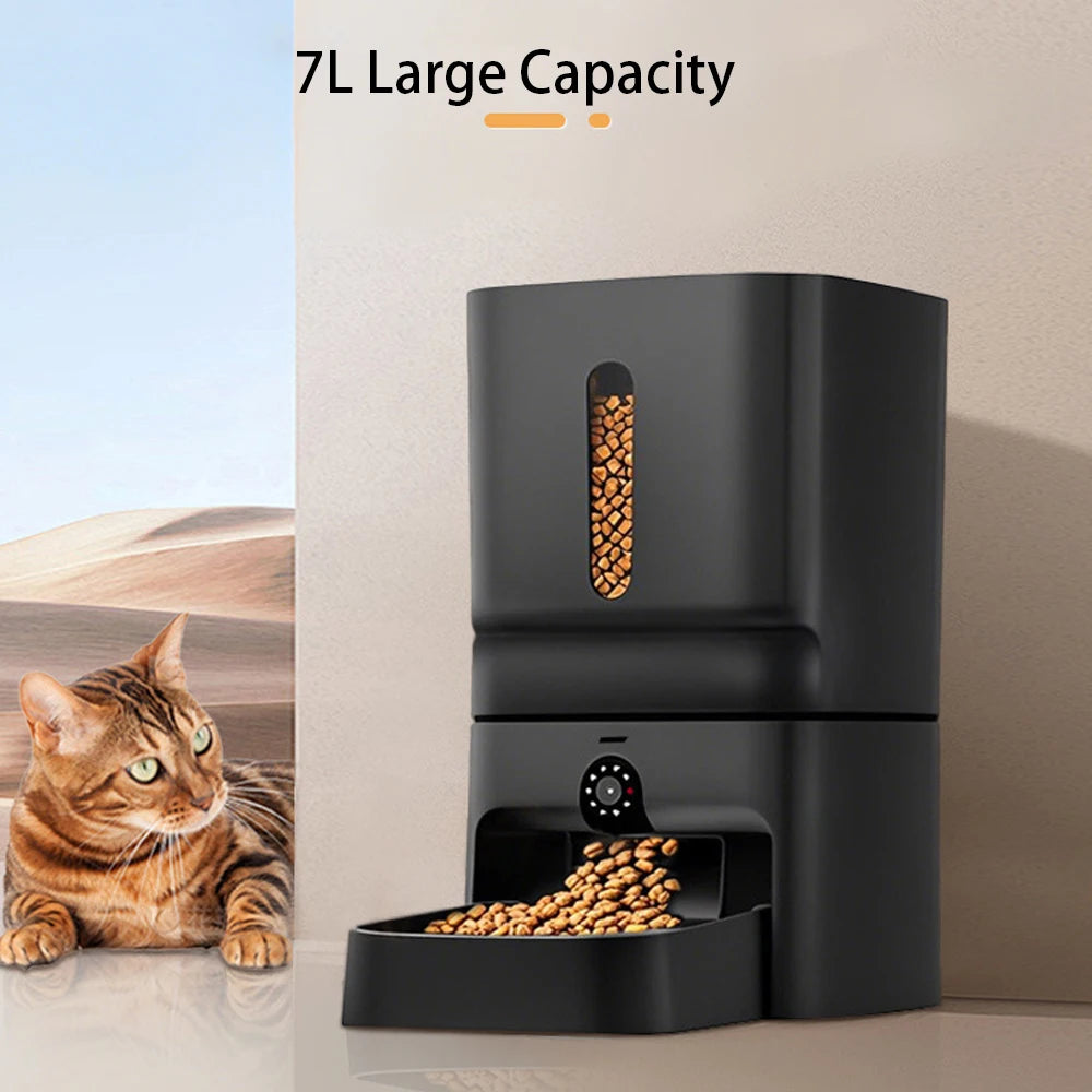 7L Smart Automatic Pet Feeder with Camera – Large Capacity WiFi Food Dispenser for Cats & Dogs