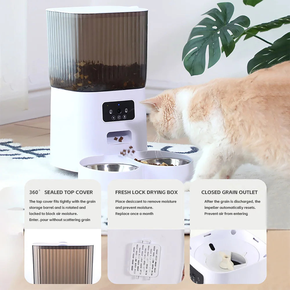 5L Smart Automatic Pet Feeder – WiFi Control & HD Camera Food Dispenser