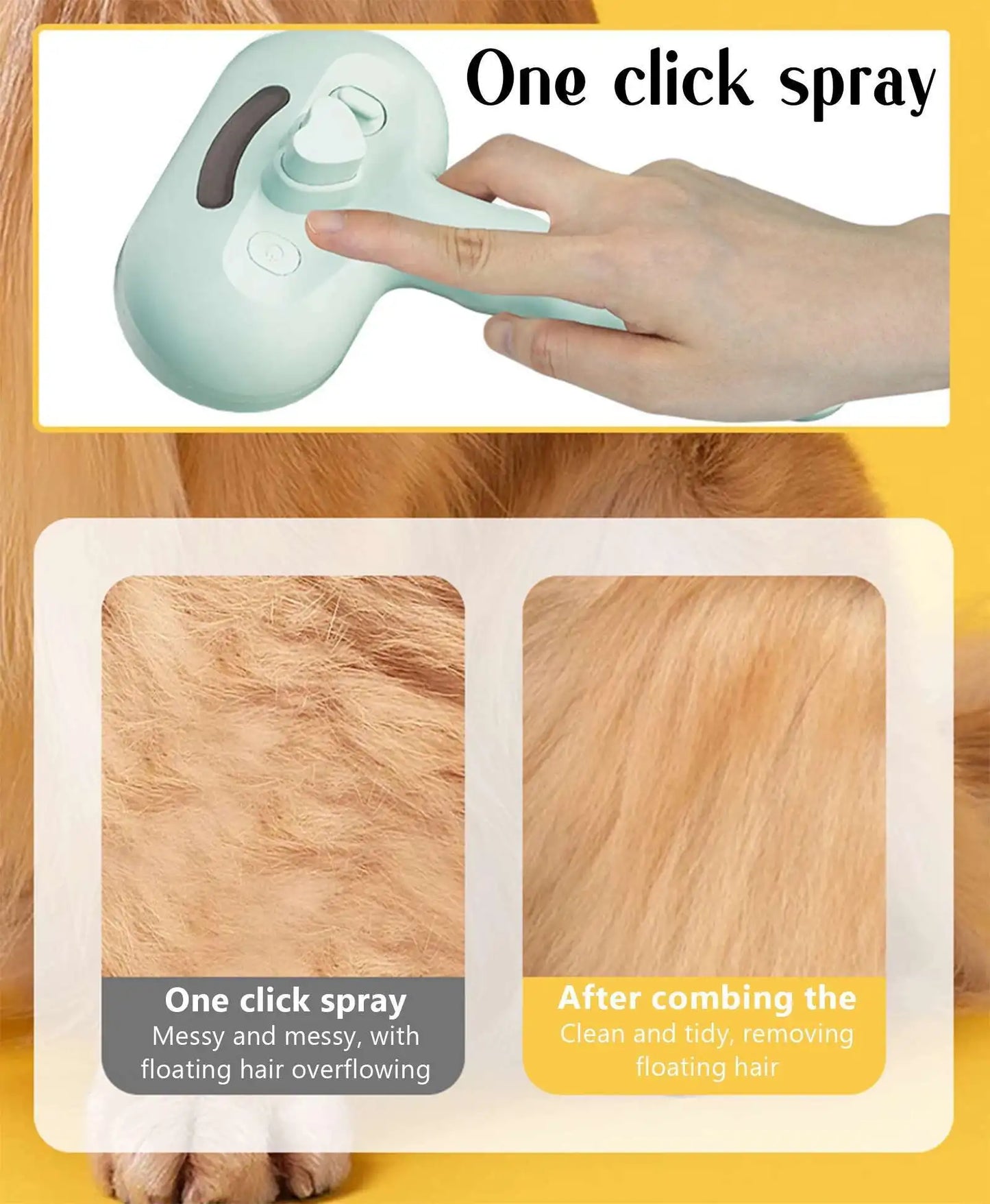 FurFree Steam Brush – 2-in-1 Pet Spray & Hair Removal Comb