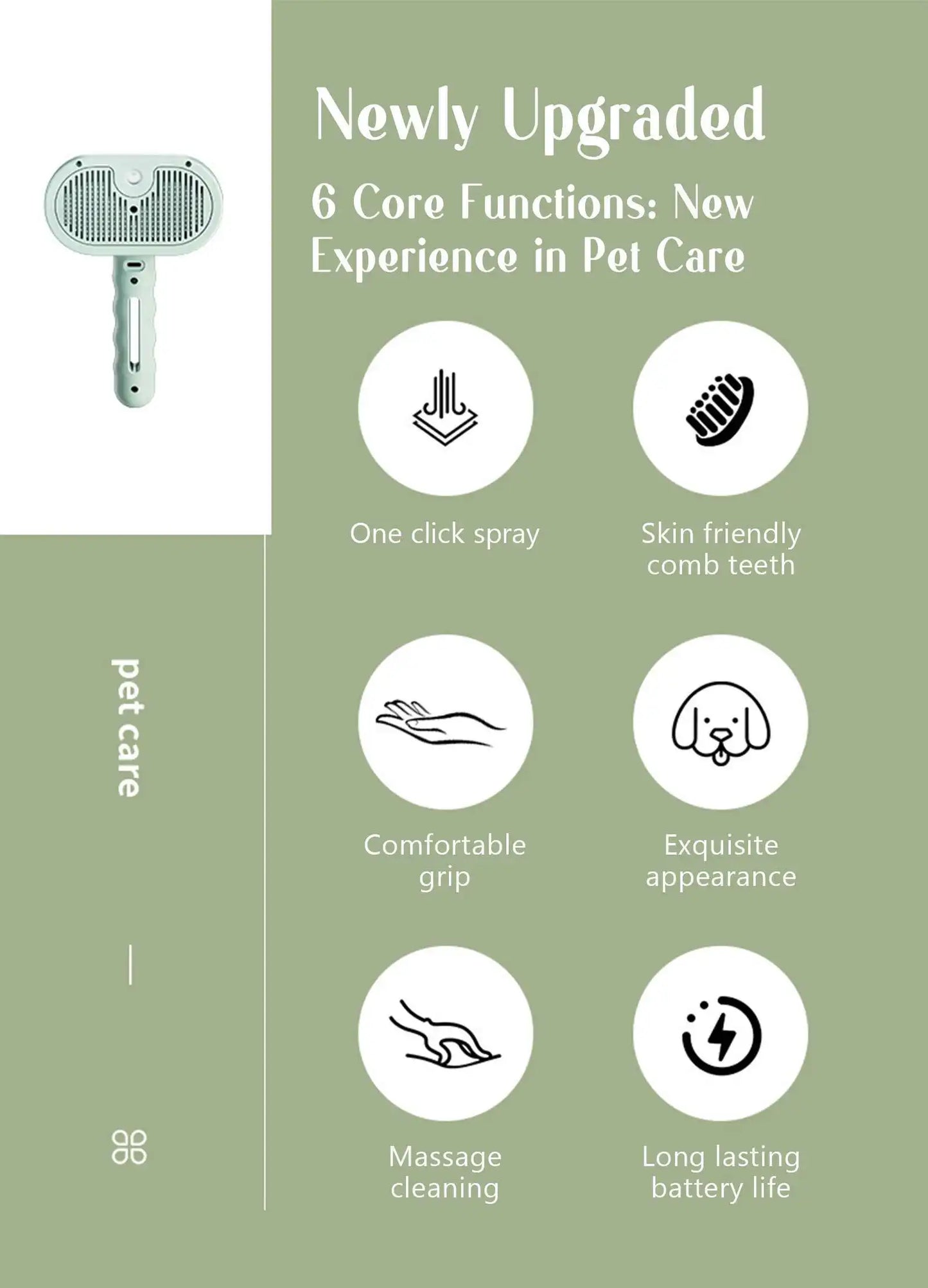 FurFree Steam Brush – 2-in-1 Pet Spray & Hair Removal Comb