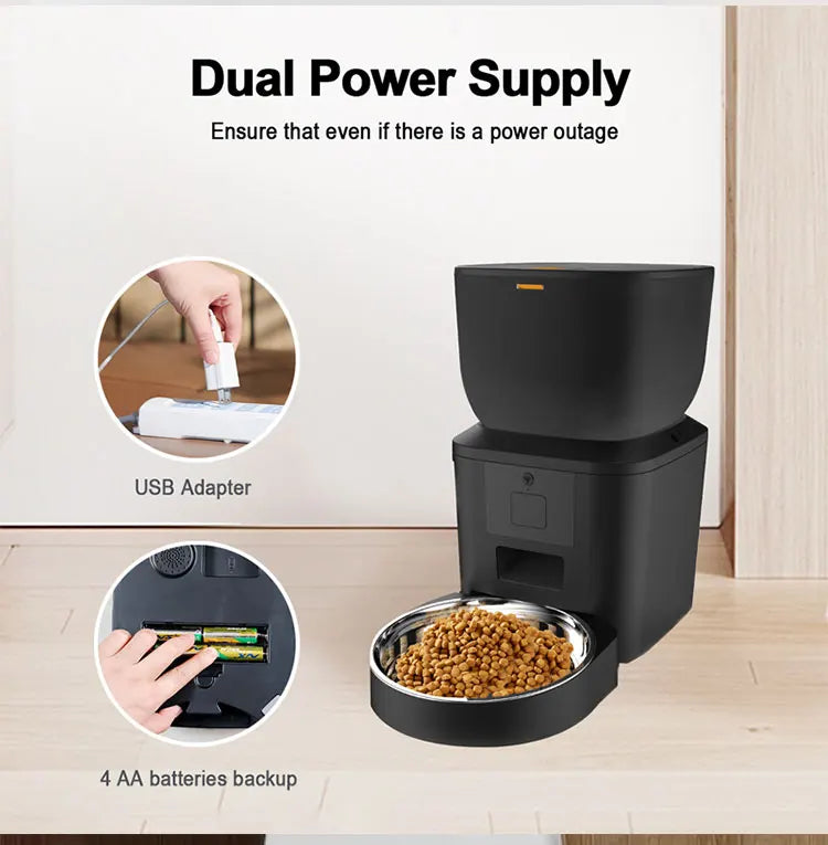 Smart Automatic Pet Feeder with 1080P HD Camera – 4L WiFi Food Dispenser for Cats & Dogs