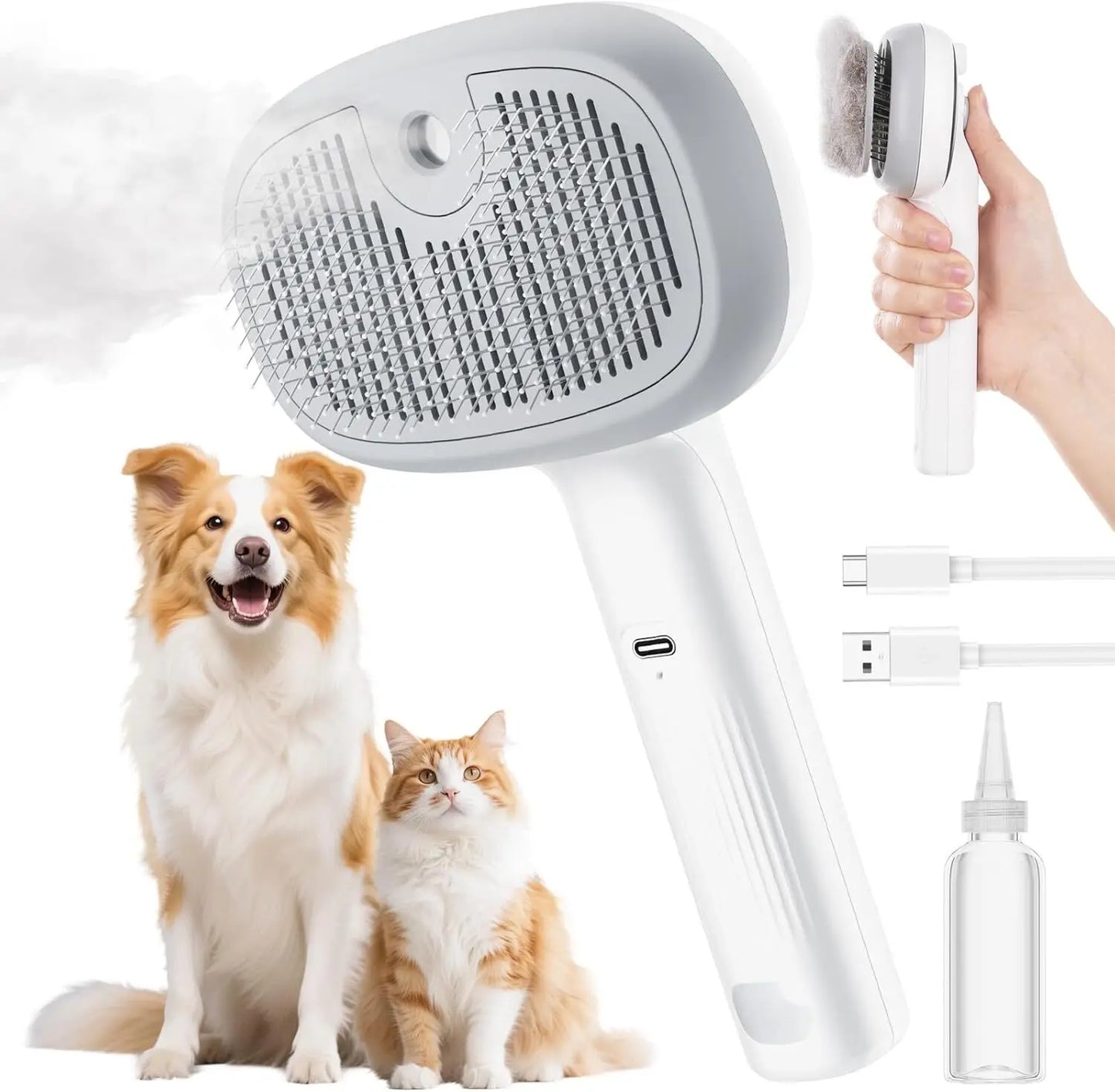 FurFree Steam Brush – 2-in-1 Pet Spray & Hair Removal Comb
