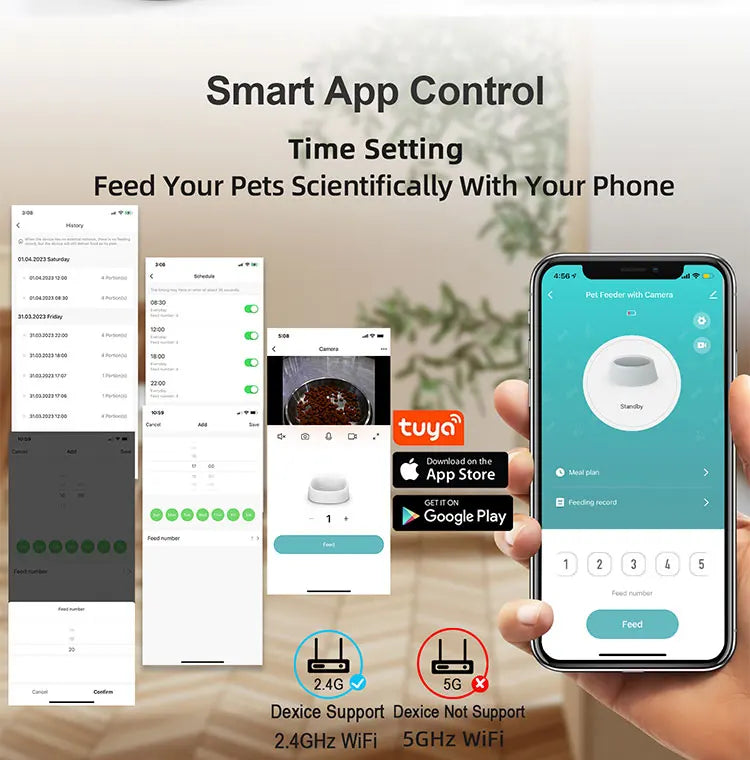 Smart Automatic Pet Feeder with 1080P HD Camera – 4L WiFi Food Dispenser for Cats & Dogs