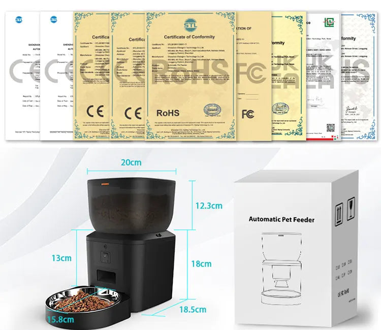 Smart Automatic Pet Feeder with 1080P HD Camera – 4L WiFi Food Dispenser for Cats & Dogs